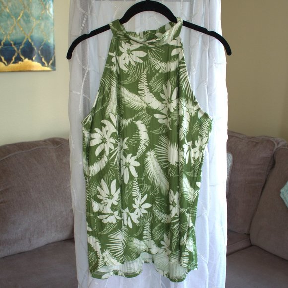 FLJ Studio Tops - FLJ Studio | Sleeveless Palm Leaf Blouse